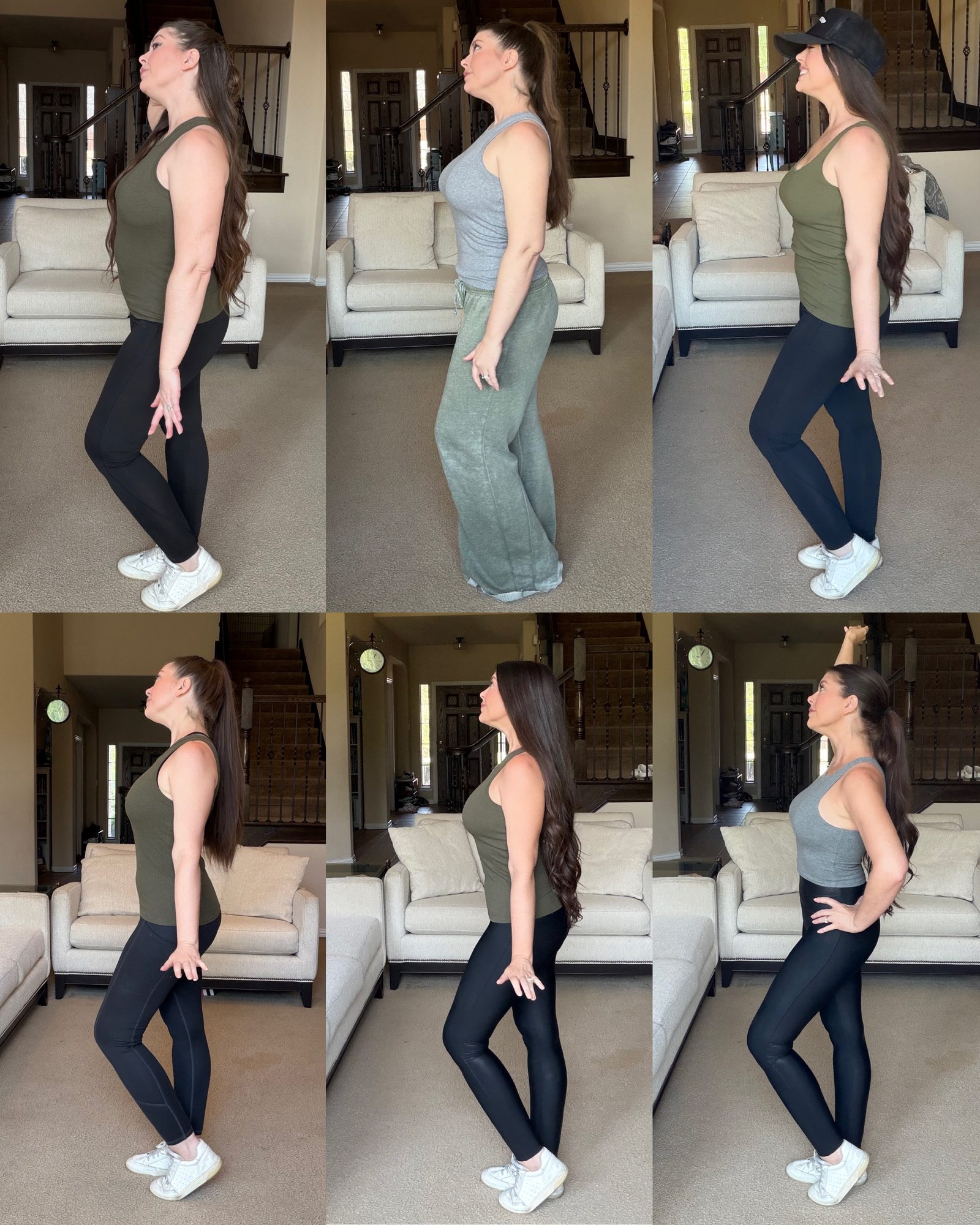 Six side-profile photos of Melissa tracking her progression on tirzepatide over several months
